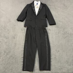 Nautica Three Piece Set Suit Black White Regular Jacket Pants Kids Boys Size 4